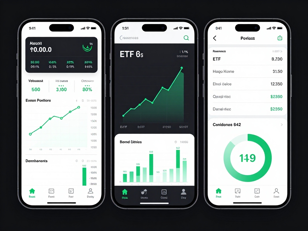 Smartphone App Interface für ETF Investment